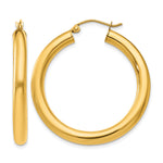 Load image into Gallery viewer, 10K Yellow Gold Round Classic Hoop Earrings 35mm x 4mm
