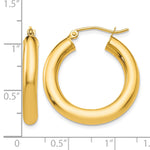 Load image into Gallery viewer, 10K Yellow Gold Round Classic Hoop Earrings 25mm x 4mm
