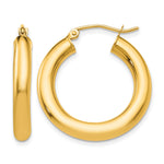Load image into Gallery viewer, 10K Yellow Gold Round Classic Hoop Earrings 25mm x 4mm

