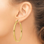 画像をギャラリービューアに読み込む, 10K Yellow Gold Round Classic Hoop Earrings 55mm x 4mm
