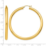 画像をギャラリービューアに読み込む, 10K Yellow Gold Round Classic Hoop Earrings 55mm x 4mm
