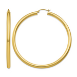 Carica l'immagine nel visualizzatore di Gallery, 10K Yellow Gold Round Classic Hoop Earrings 65mm x 4mm

