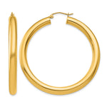 Carregar imagem no visualizador da galeria, 10K Yellow Gold Round Classic Hoop Earrings 50mm x 5mm
