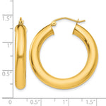 Carica l'immagine nel visualizzatore di Gallery, 10K Yellow Gold Round Classic Hoop Earrings 30mm x 5mm
