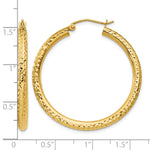 Lade das Bild in den Galerie-Viewer, 10K Yellow Gold Round Diamond Cut Sparkling Click Top Hoop Earrings 35mm x 3mm
