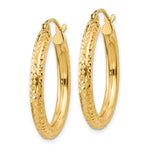 Load image into Gallery viewer, 10K Yellow Gold Round Diamond Cut Sparkling Click Top Hoop Earrings 25mm x 3mm
