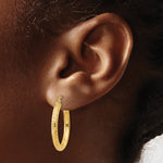 Load image into Gallery viewer, 10K Yellow Gold Round Diamond Cut Sparkling Click Top Hoop Earrings 25mm x 3mm
