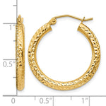 Load image into Gallery viewer, 10K Yellow Gold Round Diamond Cut Sparkling Click Top Hoop Earrings 25mm x 3mm
