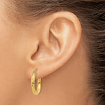 Charger l'image dans la galerie, 10K Yellow Gold Round Diamond Cut Sparkling Click Top Hoop Earrings 20mm x 3mm
