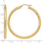 Indlæs billede til gallerivisning 10K Yellow Gold Round Diamond Cut Sparkling Click Top Hoop Earrings 45mm x 3mm
