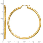 Indlæs billede til gallerivisning 10K Yellow Gold Round Diamond Cut Sparkling Click Top Hoop Earrings 55mm x 3mm
