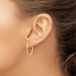 Load image into Gallery viewer, 10K Yellow Gold Round Diamond Cut Hoop Earrings 20mm x 2mm

