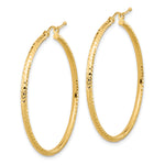 Afbeelding in Gallery-weergave laden, 10K Yellow Gold Round Diamond Cut Hoop Earrings 40mm x 2mm
