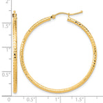 Afbeelding in Gallery-weergave laden, 10K Yellow Gold Round Diamond Cut Hoop Earrings 40mm x 2mm
