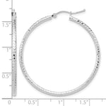 Lade das Bild in den Galerie-Viewer, 10K White Gold Round Diamond Cut Hoop Earrings 40mm x 2mm
