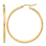 Afbeelding in Gallery-weergave laden, 10K Yellow Gold Round Diamond Cut Hoop Earrings 40mm x 2mm
