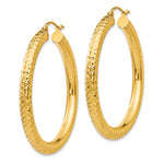 Carregar imagem no visualizador da galeria, 10K Yellow Gold Round Diamond Cut Hoop Earrings 40mm x 4mm

