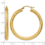 Carregar imagem no visualizador da galeria, 10K Yellow Gold Round Diamond Cut Hoop Earrings 40mm x 4mm
