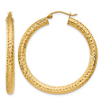 Carregar imagem no visualizador da galeria, 10K Yellow Gold Round Diamond Cut Hoop Earrings 40mm x 4mm
