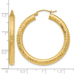 Indlæs billede til gallerivisning 10K Yellow Gold Round Diamond Cut Hoop Earrings 35mm x 4mm
