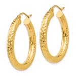 이미지를 갤러리 뷰어에 로드 , 10K Yellow Gold Round Diamond Cut Hoop Earrings 30mm x 4mm
