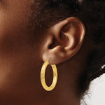 이미지를 갤러리 뷰어에 로드 , 10K Yellow Gold Round Diamond Cut Hoop Earrings 30mm x 4mm

