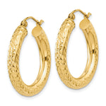 Indlæs billede til gallerivisning 10K Yellow Gold Round Diamond Cut Hoop Earrings 25mm x 4mm
