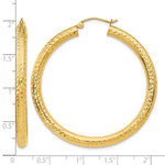 Lade das Bild in den Galerie-Viewer, 10K Yellow Gold Round Diamond Cut Hoop Earrings 45mm x 4mm
