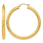 Lade das Bild in den Galerie-Viewer, 10K Yellow Gold Round Diamond Cut Hoop Earrings 45mm x 4mm
