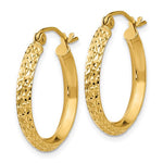 Load image into Gallery viewer, 10K Yellow Gold Round Diamond Cut Knife Edge Hoop Earrings 20mm x 2.5mm
