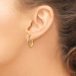 Load image into Gallery viewer, 10K Yellow Gold Round Diamond Cut Knife Edge Hoop Earrings 20mm x 2.5mm
