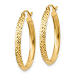 Load image into Gallery viewer, 10K Yellow Gold Round Diamond Cut Knife Edge Hoop Earrings 25mm x 2.5mm
