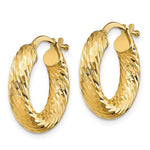 Load image into Gallery viewer, 10K Yellow Gold Round Diamond Cut Hoop Earrings 18mm x 4mm
