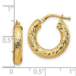 Load image into Gallery viewer, 10K Yellow Gold Round Diamond Cut Hoop Earrings 18mm x 4mm
