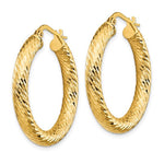 Load image into Gallery viewer, 10K Yellow Gold Round Diamond Cut Hoop Earrings 28mm x 4mm
