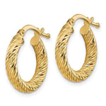Cargar imagen en el visor de la galería, 10K Yellow Gold Round Diamond Cut Hoop Earrings 16mm x 3mm
