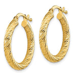 Load image into Gallery viewer, 10K Yellow Gold Round Diamond Cut Hoop Earrings 22mm x 3mm Approx. 1.63g
