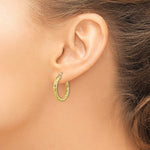 Load image into Gallery viewer, 10K Yellow Gold Round Diamond Cut Hoop Earrings 22mm x 3mm Approx. 1.63g
