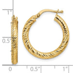Load image into Gallery viewer, 10K Yellow Gold Round Diamond Cut Hoop Earrings 22mm x 3mm Approx. 1.63g
