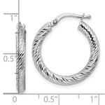 Cargar imagen en el visor de la galería, 10K White Gold Round Diamond Cut Hoop Earrings 22mm x 3mm

