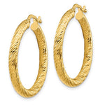 Load image into Gallery viewer, 10K Yellow Gold Round Diamond Cut Hoop Earrings 28mm x 3mm
