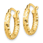 Load image into Gallery viewer, 10K Yellow Gold Round Diamond Cut Hoop Earrings 10mm x 3mm
