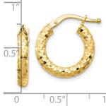 Load image into Gallery viewer, 10K Yellow Gold Round Diamond Cut Hoop Earrings 10mm x 3mm
