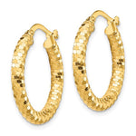 Carica l'immagine nel visualizzatore di Gallery, 10K Yellow Gold Round Diamond Cut Hoop Earrings 22mm x 3mm Approx. 1.77g
