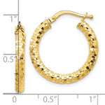 Carica l'immagine nel visualizzatore di Gallery, 10K Yellow Gold Round Diamond Cut Hoop Earrings 22mm x 3mm Approx. 1.77g
