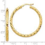 Carica l'immagine nel visualizzatore di Gallery, 10K Yellow Gold Round Diamond Cut Hoop Earrings 38mm x 3mm
