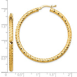 Load image into Gallery viewer, 10K Yellow Gold Round Diamond Cut Hoop Earrings 35mm x 3mm
