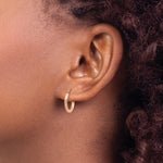 Indlæs billede til gallerivisning 10K Rose Gold Round Lightweight Diamond Cut Hoop Earrings 15mm x 2mm

