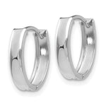 Indlæs billede til gallerivisning 10K White Gold Oval Hinged Hoop Earrings 13mm x 10mm x 3mm
