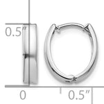 Indlæs billede til gallerivisning 10K White Gold Oval Hinged Hoop Earrings 13mm x 10mm x 3mm
